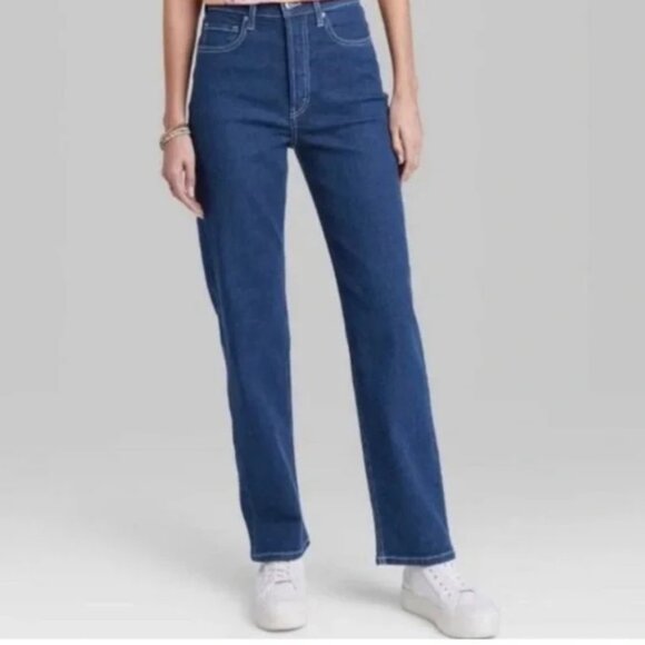 Wild Fable Super High Rise Straight Leg Button Fly Jeans Size 18 - Picture 1 of 8